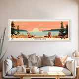 Primrose Lake, Saskatchewan Framed Canvas Print, Home Decor, Midcentury Modern, Panoramic Travel Poster, Pop Art, Wall Art