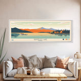 Rangeley Lake, Maine Framed Canvas Print, Bedroom Art, Midcentury Modern, Pop Art, Panoramic Travel Poster, Wall Decor