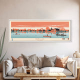 Rend Lake, Illinois Framed Canvas Print, Panoramic Wall Art, Midcentury Modern Decor, Home Decoration, Pop Art, Travel Poster