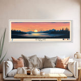 Sevier Lake, Utah Framed Canvas Print, Panoramic Travel Poster, Midcentury Modern Art, Home Decor, Pop Art, Wall Decoration