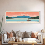 South Holston Lake, Virginia Framed Canvas Print, Lake House Art, Midcentury Modern Decor, Pop Art, Travel Poster, Living Room Wall Art