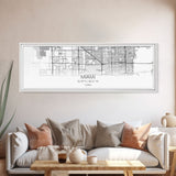 Panoramic Miami City Map, Florida Art, Map Print, Minimalist Wall Art, Canvas Art, Housewarming Gift, Street Map Art, Closing Gift