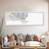 Panoramic Milwaukee City Map, Wisconsin Art, Map Print, Minimalist Wall Art, Canvas Art, Housewarming Gift, Street Map Art, Closing Gift