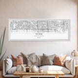 Panoramic Peoria City Map, Arizona Art, Map Print, Minimalist Wall Art, Canvas Art, Housewarming Gift, Street Map Art, Closing Gift