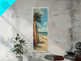 Tall and Narrow Coastal Art Print Framed on Canvas, Surf Art, Beach Landscape Wall Art, Beach House Wall Art, Textured Wall Art for Office