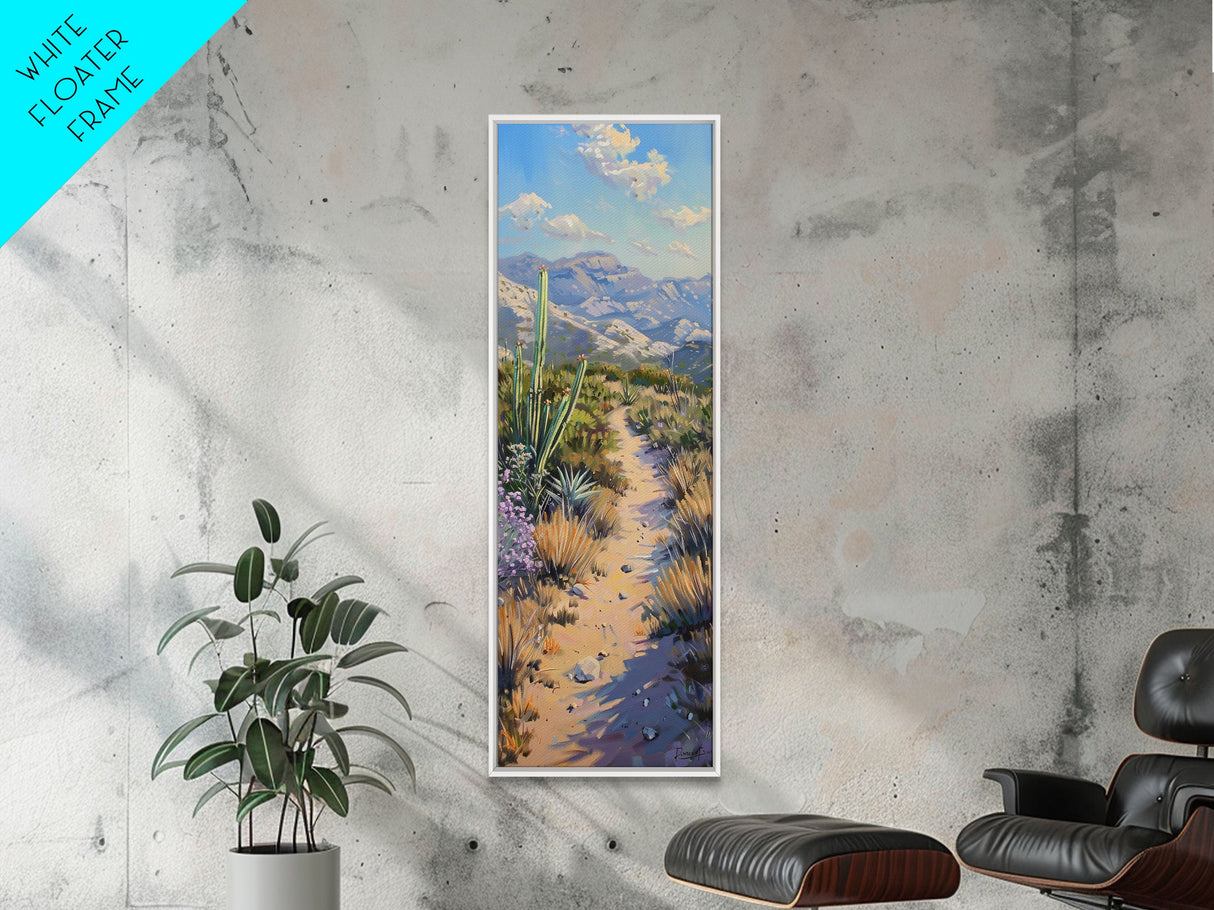 Modern Desert Wall Art, Mountain Landscape Printed Canvas Art Framed, Western Wall Print, Framed Canvas Art for Dining Room, Southwest Decor