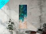 Abstract Ocean Waves Art - Framed Canvas Print, Farmhouse Art, Boho Art, Skinny Art, Tall Art, Living Room Decor, Coastal Wall Art for Home Decor