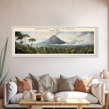 Arenal Volcano Travel Poster Print, Framed Canvas Print, Costa Rica Travel Art, Wood Framed Art, Wall Hanging, Home Decor