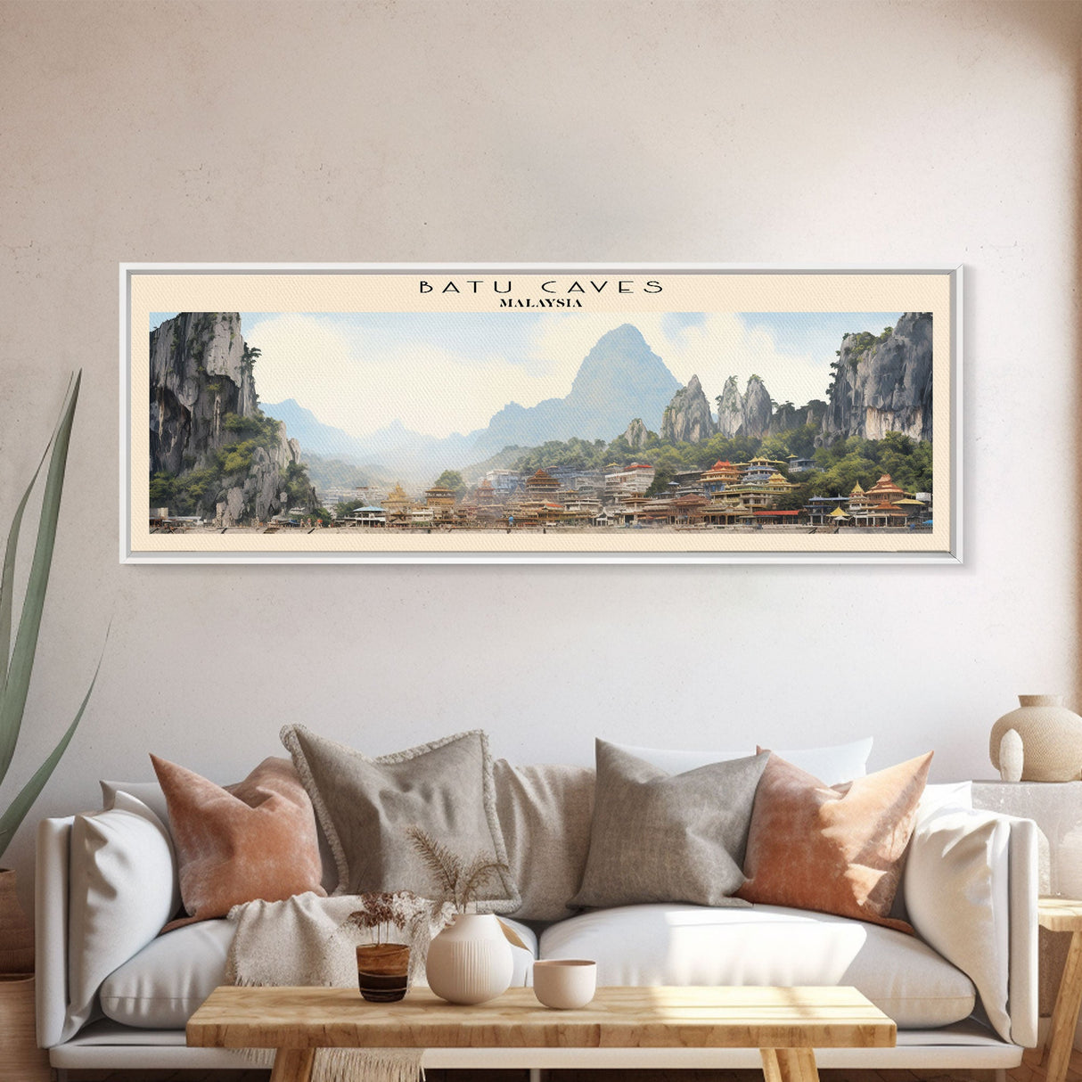 Batu Caves Travel Print Wall Art, Travel Poster Print, Retro Style COUNTRY Home Decor, Wall Hanging, Travel Gift Idea, Unique Metal Art