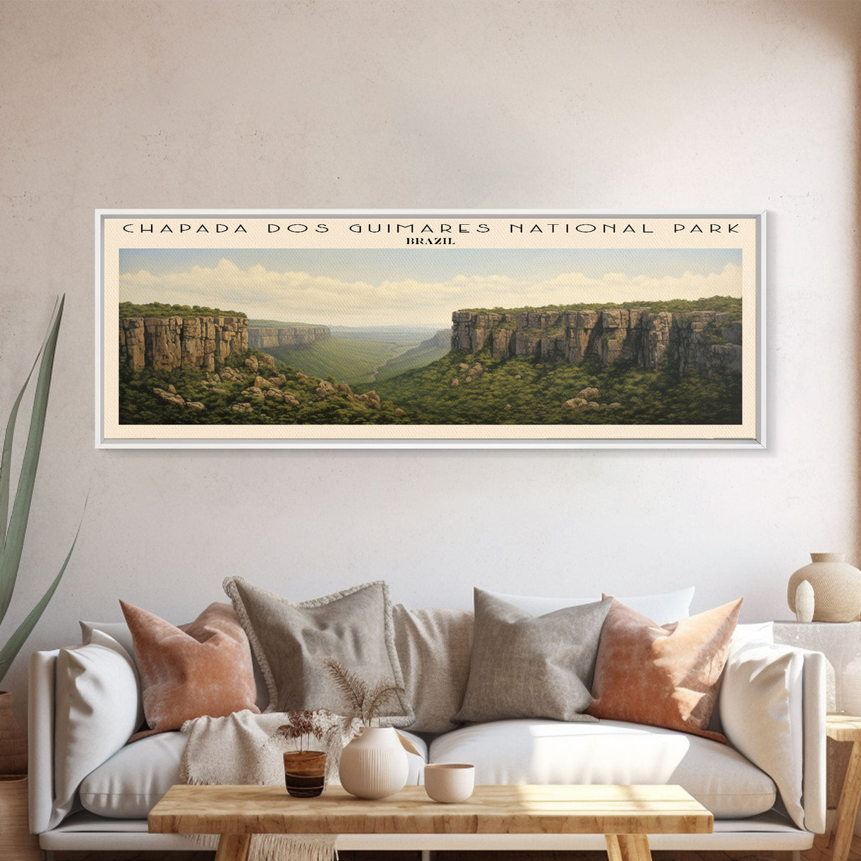 Chapada dos Guimarães National Park Framed Canvas Print Travel Poster | Wall Art | Home Decor | Gift For Travel Lover | Wall Hanging | Original Art