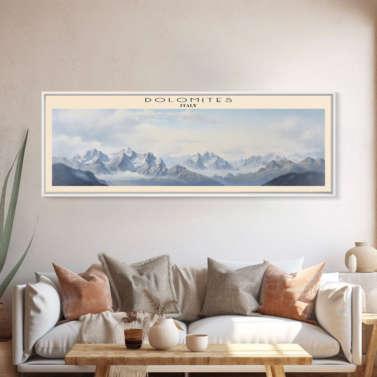 Dolomites Framed Canvas Print Travel Poster | Wall Art | Home Decor | Gift For Travel Lover | Wall Hanging | Original Art