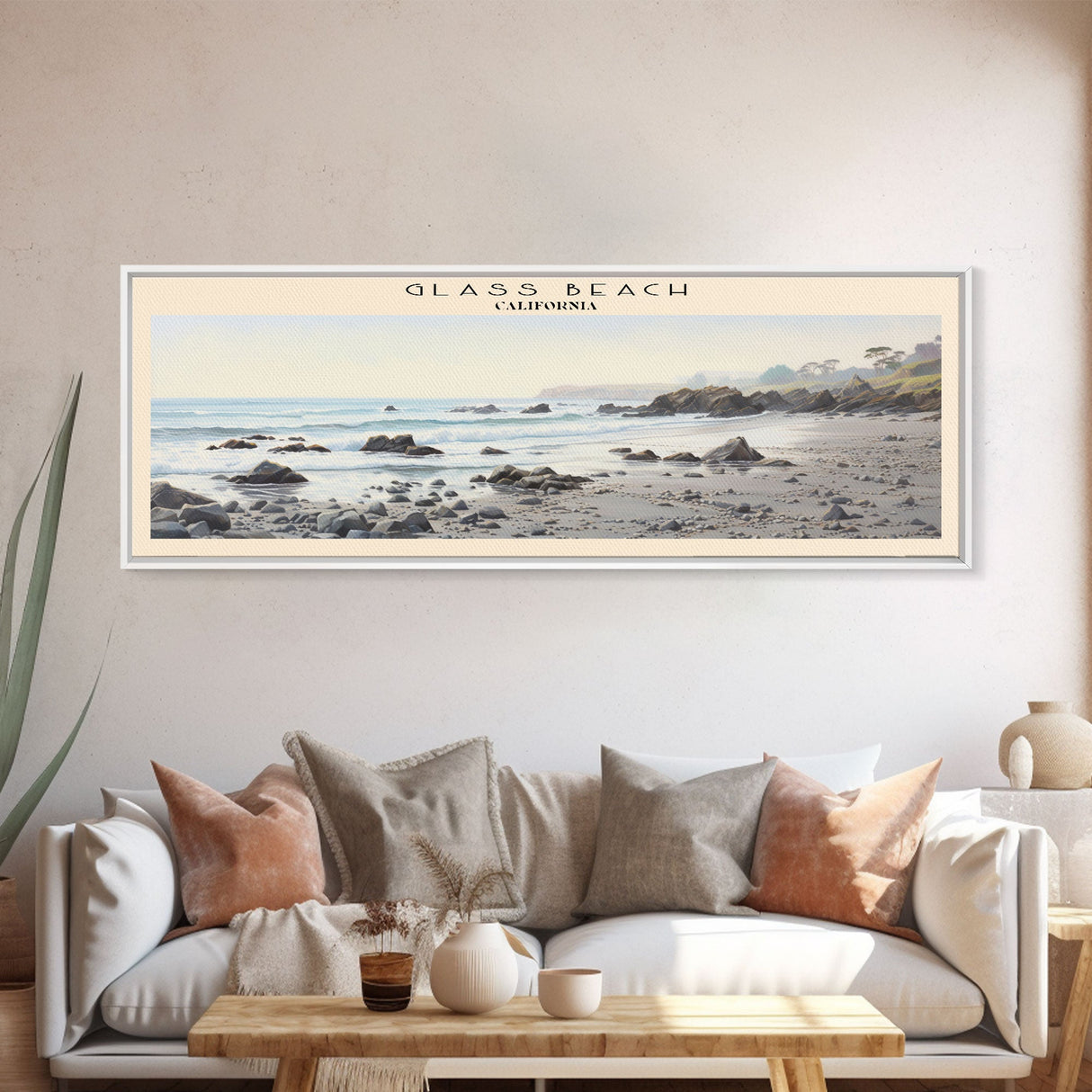 Glass Beach Travel Print Wall Art, Travel Poster Print, Retro Style COUNTRY Home Decor, Wall Hanging, Travel Gift Idea, Unique Metal Art