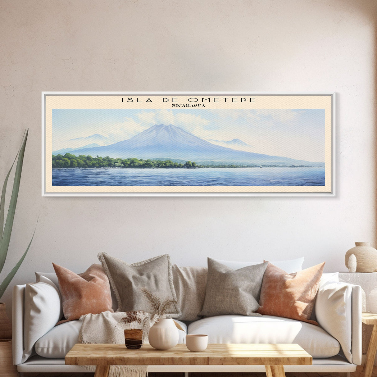 Isla de Ometepe Framed Canvas Print Travel Poster | Wall Art | Home Decor | Gift For Travel Lover | Wall Hanging | Original Art