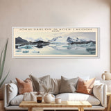 Jökulsárlón Glacier Lagoon COUNTRY | Framed Travel Poster Canvas Print | Trendy Wall Art | Watercolor Painting | Living Room Art | Unique Art