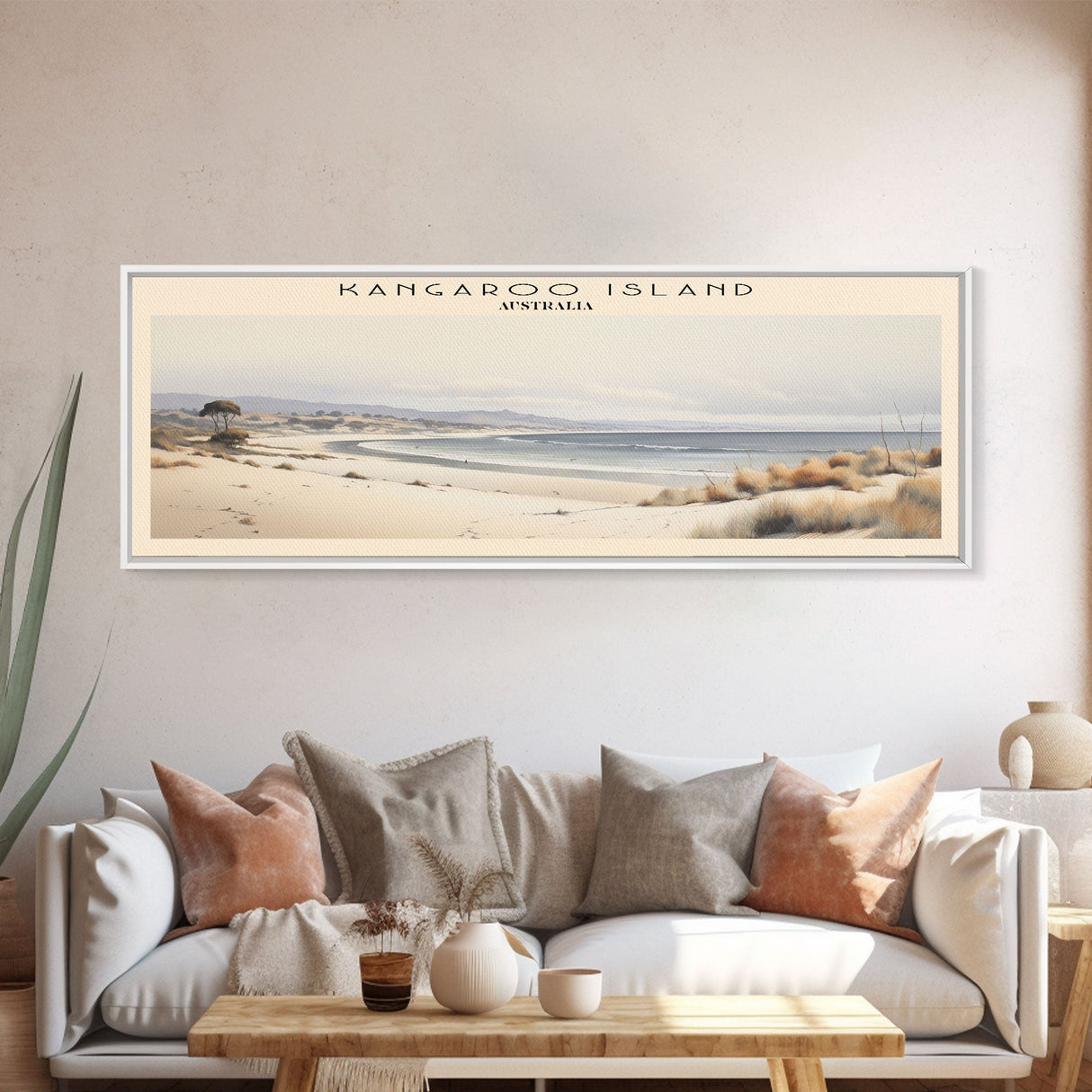 Kangaroo Island COUNTRY Travel Poster Print, Framed Canvas Print, COUNTRY Travel Art, Wood Framed Art, Wall Hanging, Home Decor