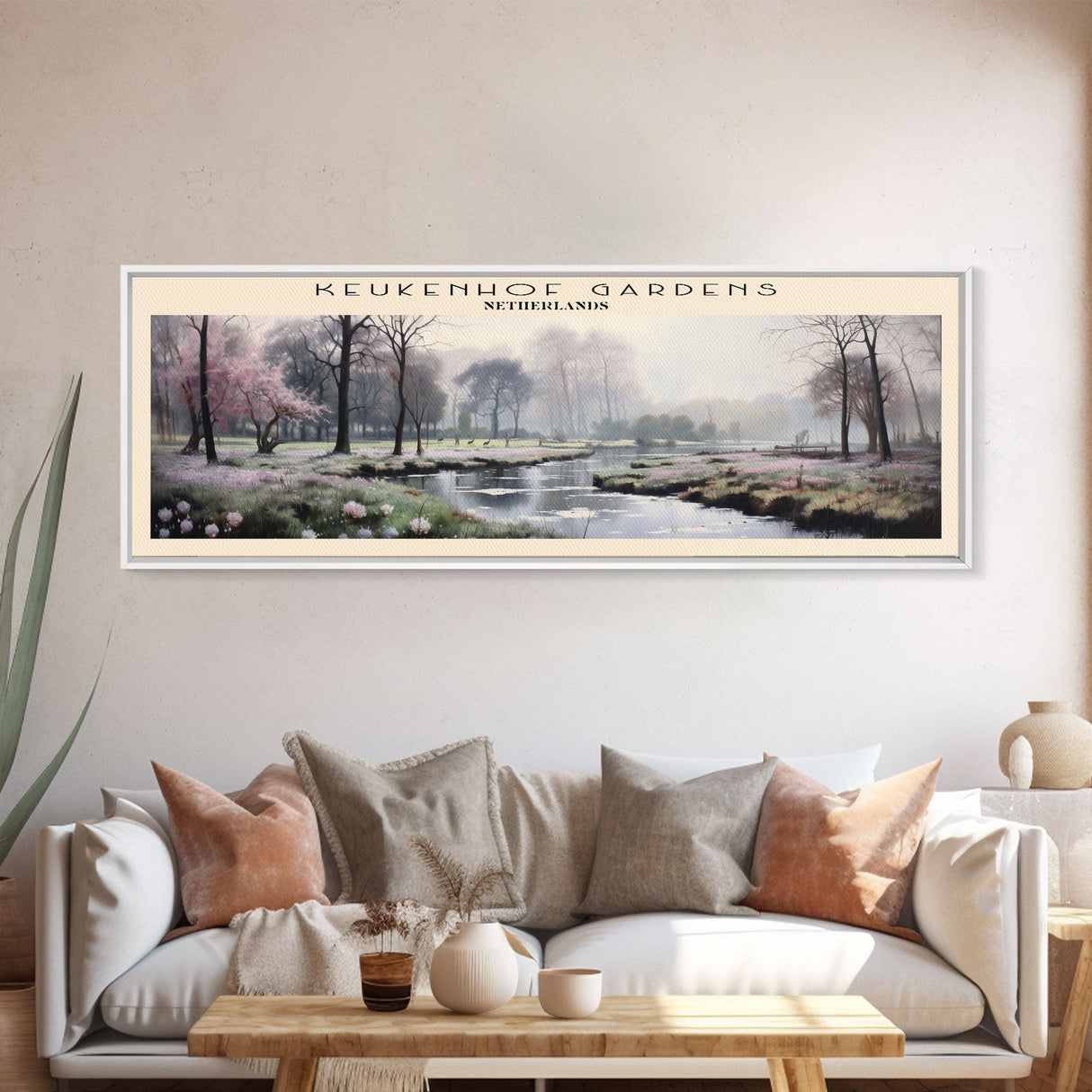 Keukenhof Gardens Framed Canvas Print Travel Poster | Wall Art | Home Decor | Gift For Travel Lover | Wall Hanging | Original Art