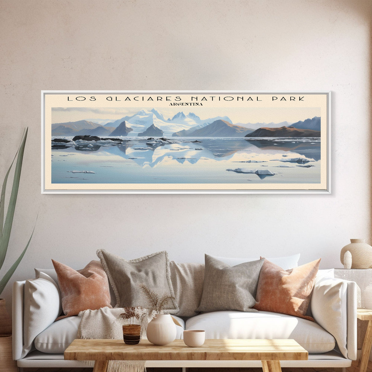 Los Glaciares National Park Framed Canvas Print Travel Poster | Wall Art | Home Decor | Gift For Travel Lover | Wall Hanging | Original Art