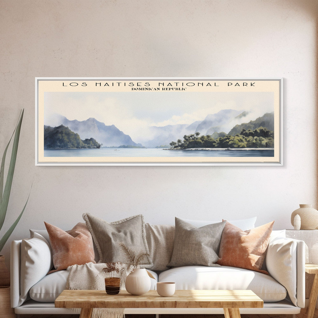 Los Haitises National Park COUNTRY | Framed Travel Poster Canvas Print | Trendy Wall Art | Watercolor Painting | Living Room Art | Unique Art