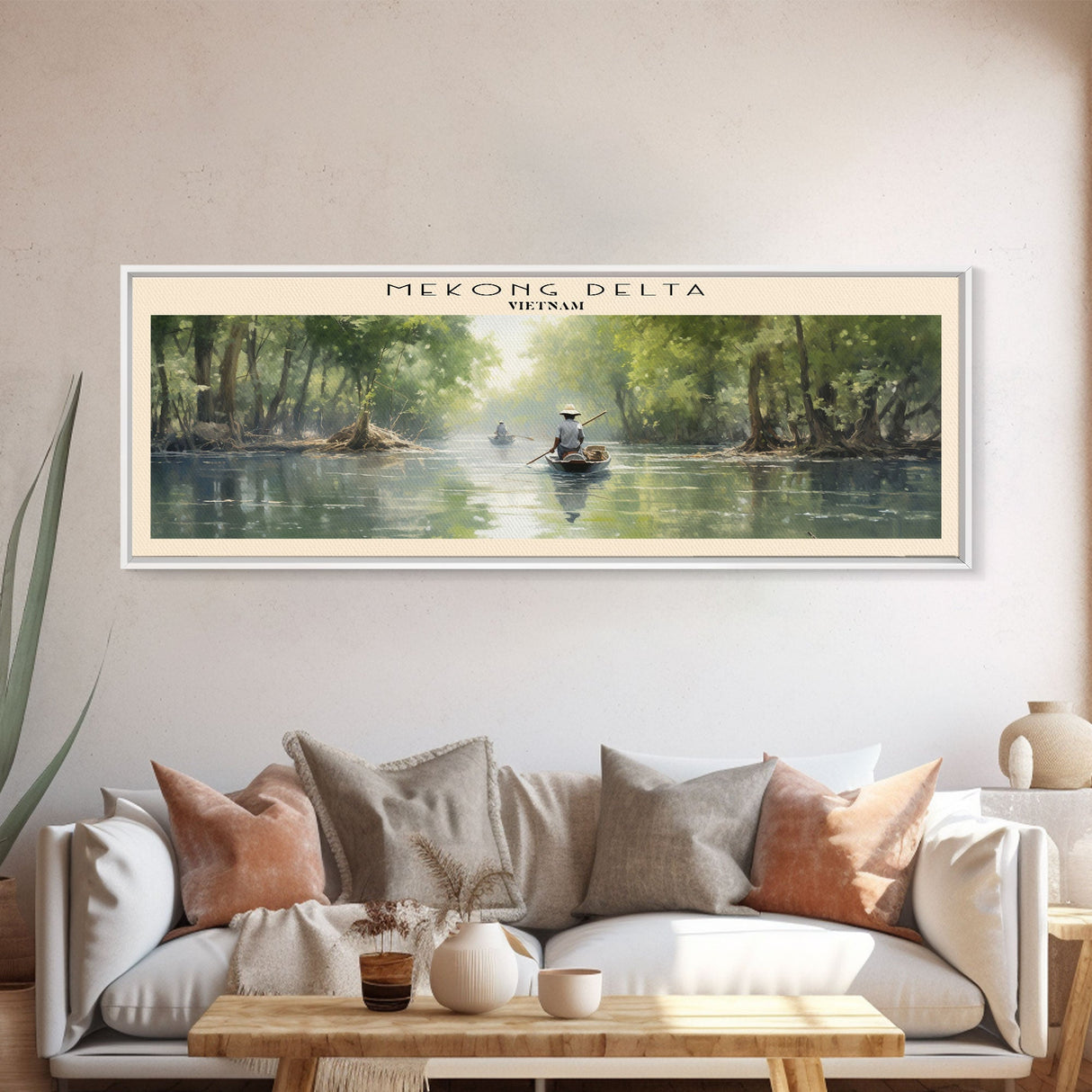 Mekong Delta Travel Poster Print, Framed Canvas Wall Art, Metal Wall Art, COUNTRY art, Gift For Him, Travel Wall Art, Travel Lover Gift