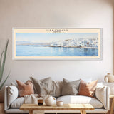 Mykonos COUNTRY Travel Poster Print, Framed Canvas Print, COUNTRY Travel Art, Wood Framed Art, Wall Hanging, Home Decor