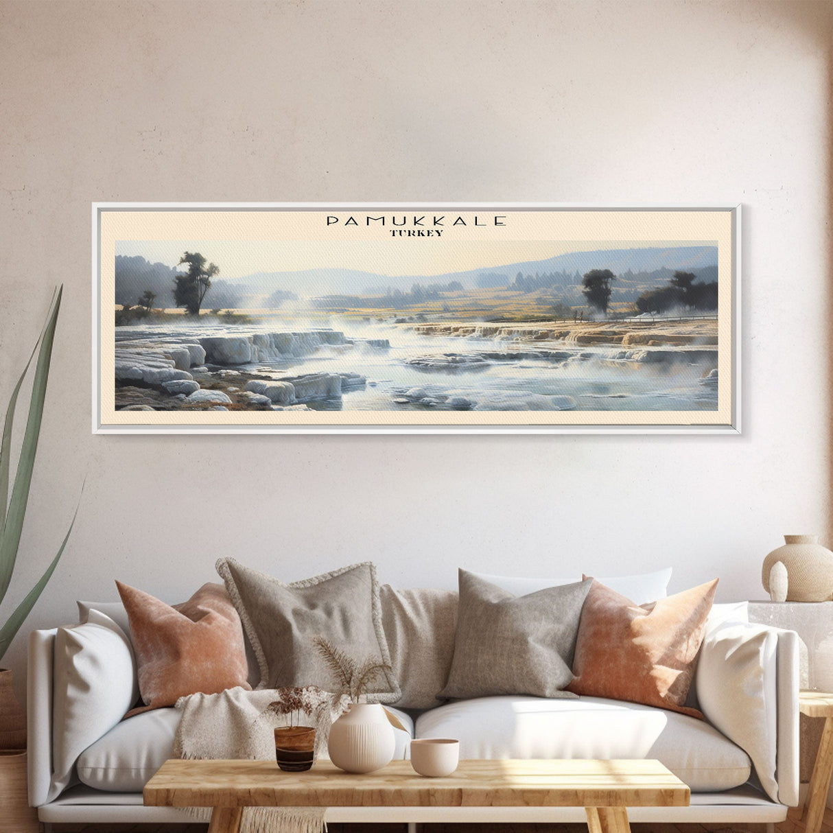 Pamukkale Travel Print Wall Art, Travel Poster Print, Retro Style COUNTRY Home Decor, Wall Hanging, Travel Gift Idea, Unique Metal Art