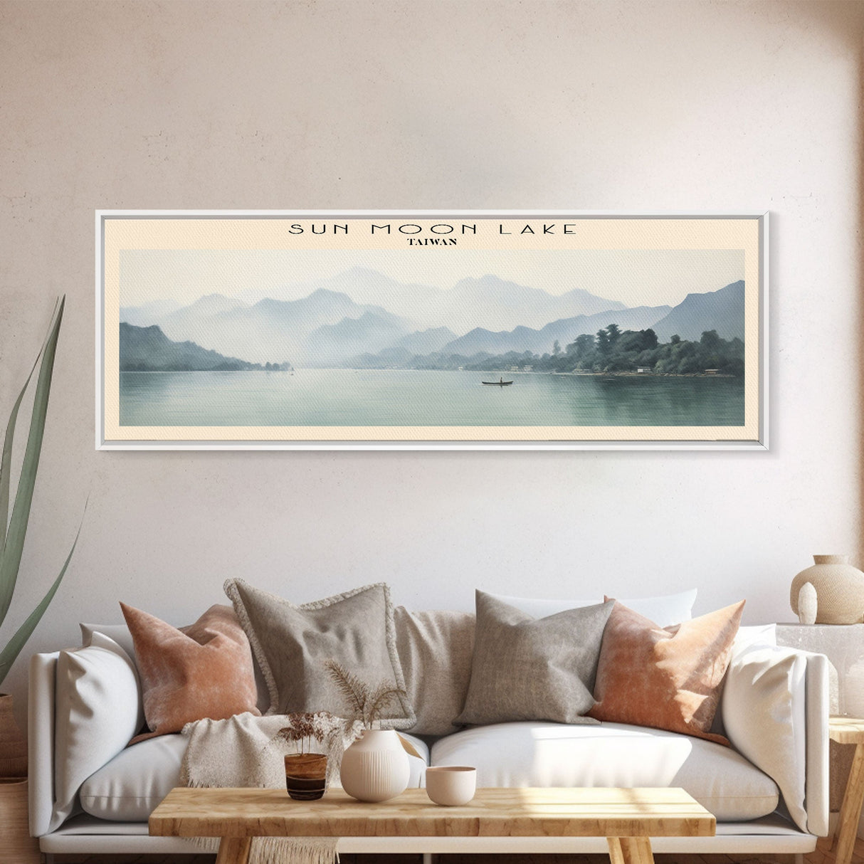 Sun Moon Lake Travel Poster Print, Framed Canvas Wall Art, Metal Wall Art, COUNTRY art, Gift For Him, Travel Wall Art, Travel Lover Gift