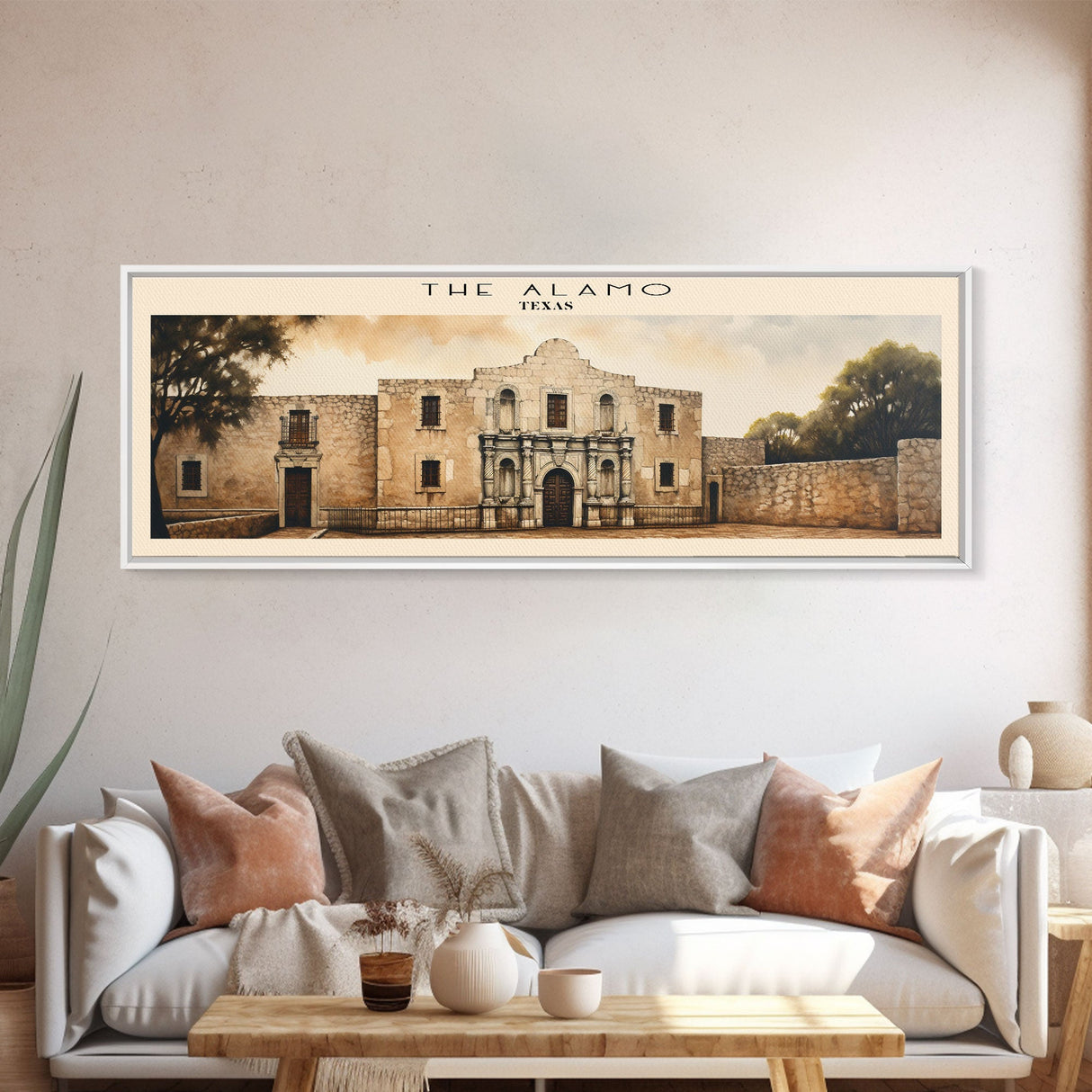 The Alamo Travel Print Wall Art, Travel Poster Print, Retro Style COUNTRY Home Decor, Wall Hanging, Travel Gift Idea, Unique Metal Art