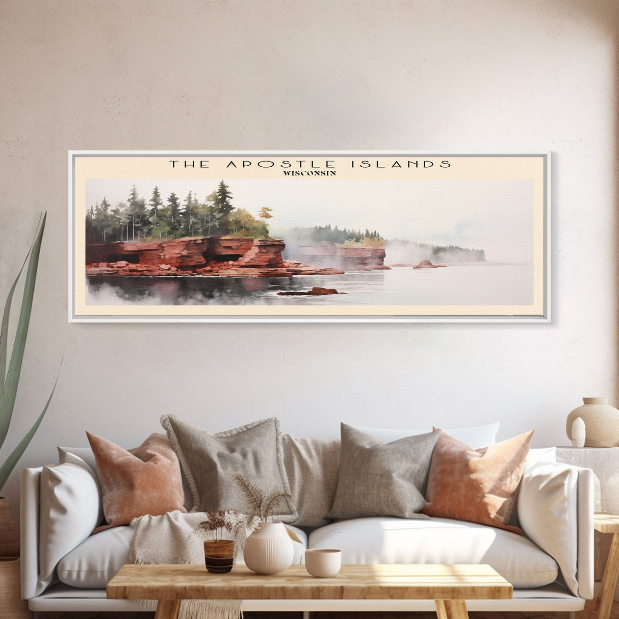 The Apostle Islands Travel Poster Print, Framed Canvas Print, COUNTRY Travel Art, Wood Framed Art, Wall Hanging, Home Decor