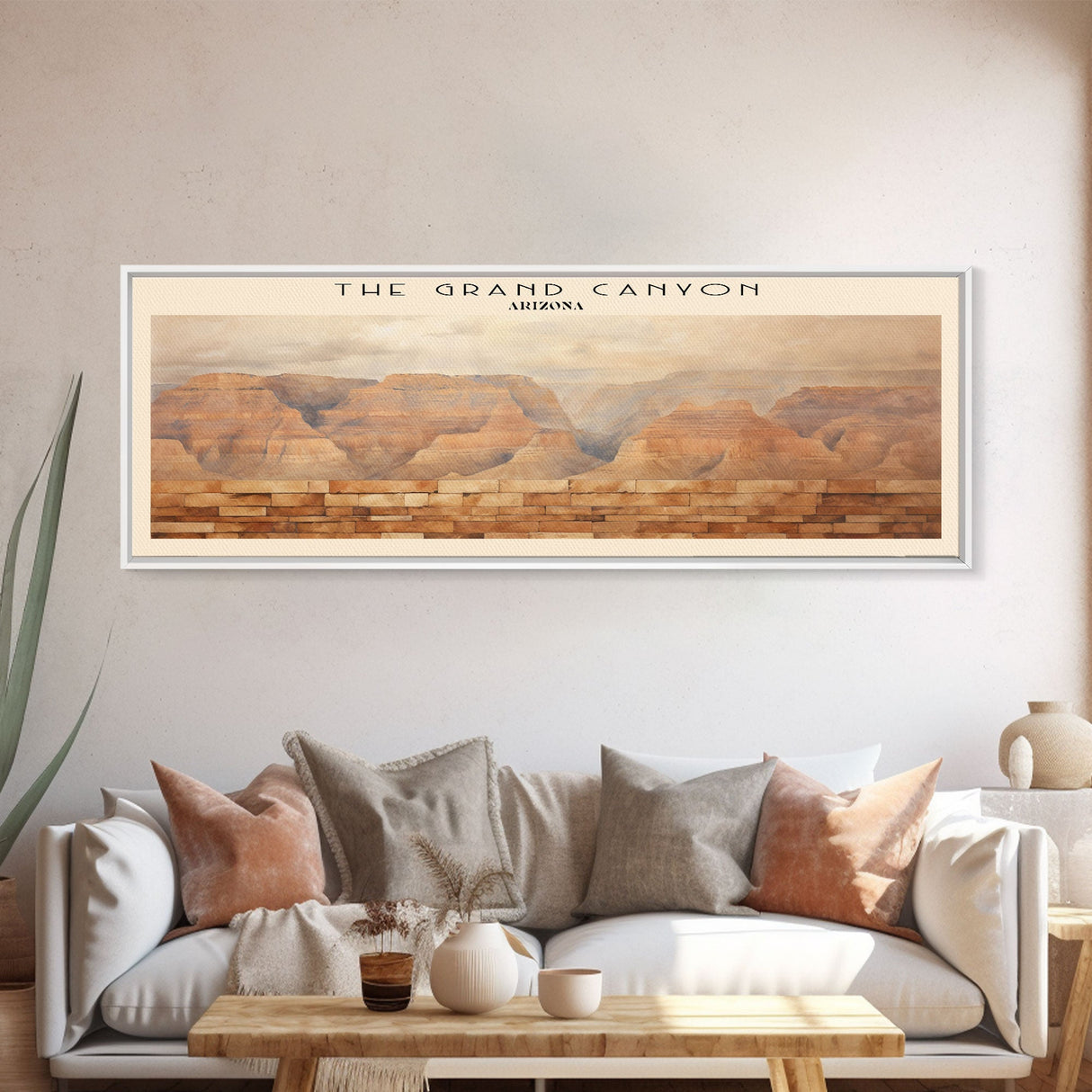 The Grand Canyon COUNTRY | Framed Travel Poster Canvas Print | Trendy Wall Art | Watercolor Painting | Living Room Art | Unique Art