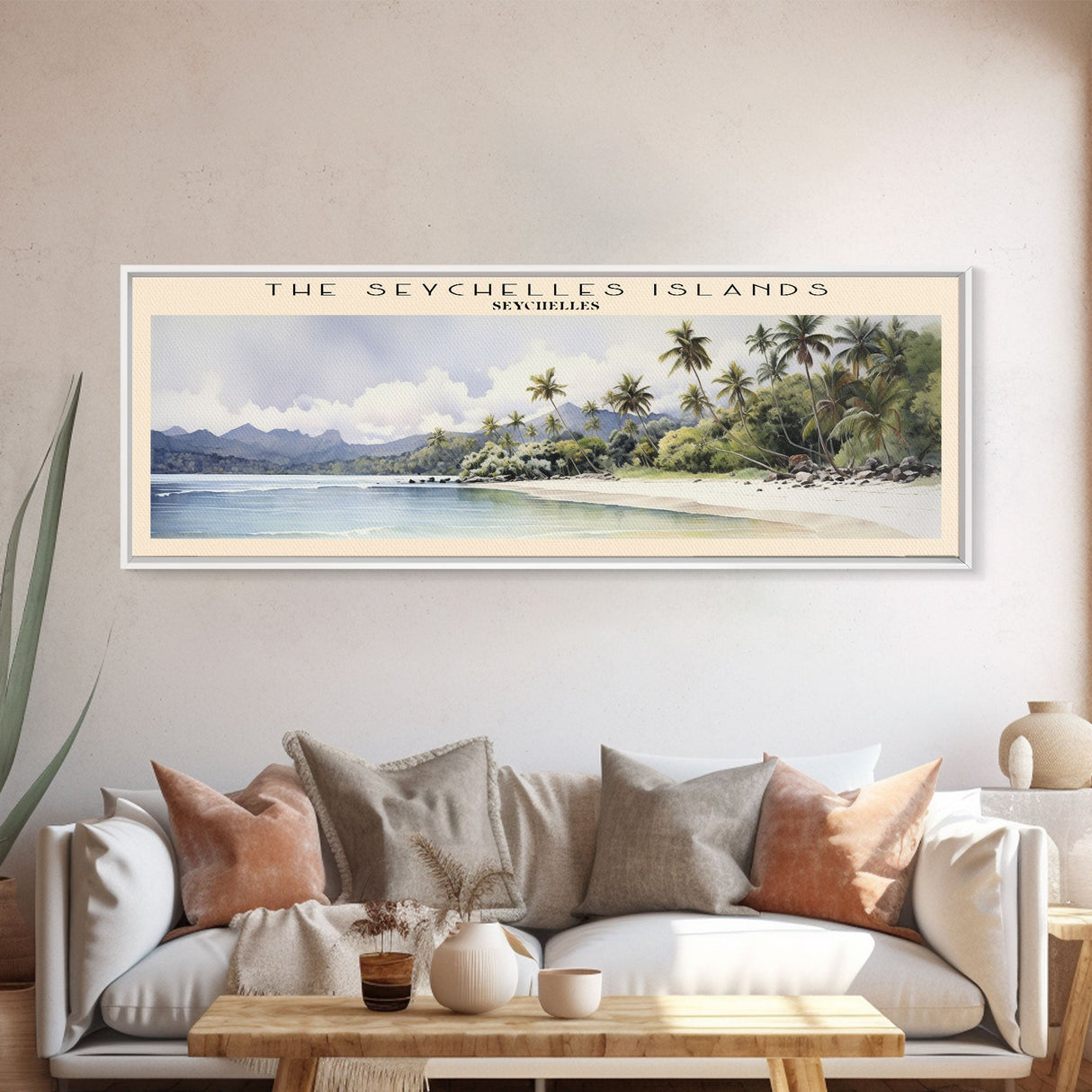 The Seychelles Islands Travel Print Wall Art, Travel Poster Print, Retro Style COUNTRY Home Decor, Wall Hanging, Travel Gift Idea, Unique Metal Art