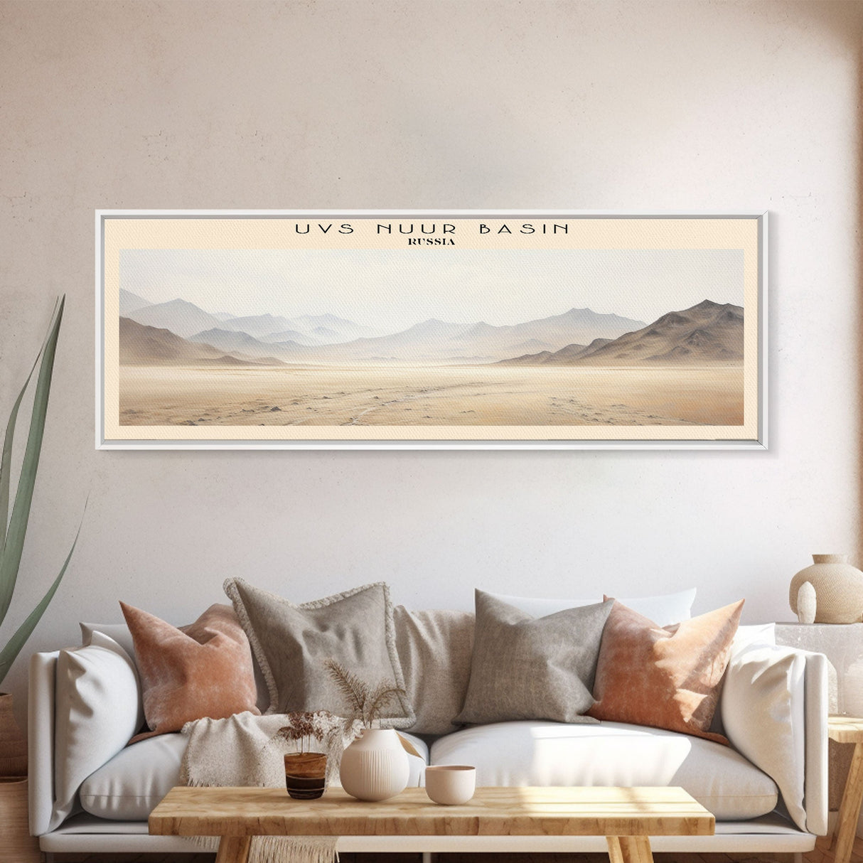 Uvs Nuur Basin Travel Poster Print, Framed Canvas Print, COUNTRY Travel Art, Wood Framed Art, Wall Hanging, Home Decor