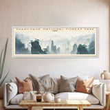 Zhangjiajie National Forest Park COUNTRY | Framed Travel Poster Canvas Print | Trendy Wall Art | Watercolor Painting | Living Room Art | Unique Art