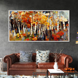 Large Birch Trees Canvas Print Boho Wall Decor Autumn Birch Forest Landscape Art Silver Birch Trees Wall Decor Abstract Wall Art Fall