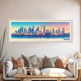 Abu Dhabi, United Arab Emirates Panoramic Travel Poster Canvas Print, Abu Dhabi, United Arab Emirates Painting, United Arab Emirates Art, Abu Dhabi Travel Art, Living Room Painting