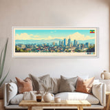 Panoramic Travel Poster Addis Ababa, Ethiopia Canvas Print, Addis Ababa, Ethiopia Painting, Ethiopia Art, Addis Ababa Travel Art, Guest Room Painting