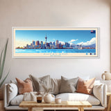 Auckland, New Zealand Panoramic Travel Poster Canvas Print, Auckland, New Zealand Painting, New Zealand Art, Auckland Travel Art, Guest Room Painting