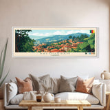 Bafoussam, Cameroon Travel Poster Panoramic Canvas Print, Bafoussam, Cameroon Painting, Cameroon Art, Bafoussam Travel Art, Guest Room Painting