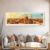 Baghdad, Iraq Panoramic Travel Poster Canvas Print, Baghdad, Iraq Painting, Iraq Art, Baghdad Panoramic Travel Art, Travel Painting