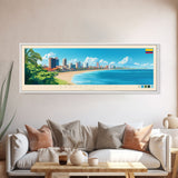 Barranquilla, Colombia Travel Poster Panoramic Canvas Print, Barranquilla, Colombia Painting, Colombia Art, Barranquilla Travel Art, Guest Room Painting