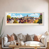 Panoramic Travel Poster Canterbury, England Canvas Print, Canterbury, England Painting, England Art, Canterbury Travel Art, Guest Room Painting