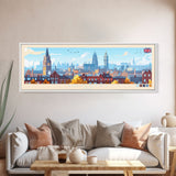 Coventry, England Travel Poster Panoramic Canvas Print, Coventry, England Painting, England Art, Coventry Travel Art, Guest Room Painting