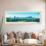 Curitiba, Brazil Panoramic Travel Poster Canvas Print, Curitiba, Brazil Painting, Brazil Art, Curitiba Travel Art, Living Room Painting