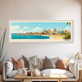 Dakar, Senegal Travel Poster Panoramic Canvas Print, Dakar, Senegal Painting, Senegal Art, Dakar Travel Art, Guest Room Painting