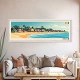 Daloa, Ivory Coast Panoramic Travel Poster Canvas Print, Daloa, Ivory Coast Painting, Ivory Coast Art, Daloa Panoramic Travel Art, Travel Painting