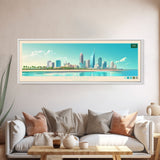 Dammam, Saudi Arabia Panoramic Travel Poster Canvas Print, Dammam, Saudi Arabia Painting, Saudi Arabia Art, Dammam Travel Art, Guest Room Painting