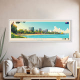 Darwin, Australia Travel Poster Panoramic Canvas Print, Darwin, Australia Painting, Australia Art, Darwin Travel Art, Guest Room Painting