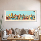 Dhaka, Bangladesh Panoramic Travel Poster Canvas Print, Dhaka, Bangladesh Painting, Bangladesh Art, Dhaka Travel Art, Guest Room Painting