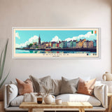 Drogheda, Ireland Panoramic Travel Poster Canvas Print, Drogheda, Ireland Painting, Ireland Art, Drogheda Travel Art, Guest Room Painting