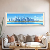 Dubai, United Arab Emirates Panoramic Travel Poster Canvas Print, Dubai, United Arab Emirates Painting, United Arab Emirates Art, Dubai Travel Art, Living Room Painting