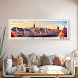 Dunfermline, Scotland Panoramic Travel Poster Canvas Print, Dunfermline, Scotland Painting, Scotland Art, Dunfermline Travel Art, Guest Room Painting